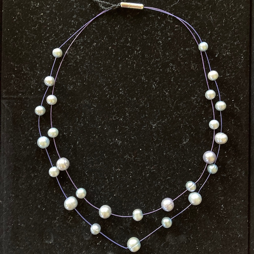 Honora Violet Cultured Freshwater Pearl Multi-Wire 18 Inch Necklace/NEW!